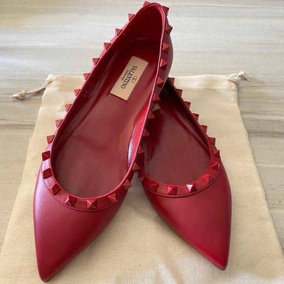 Valentino Shoes - Valentino Red Rocktud Flats